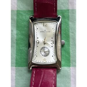 Anne Klein Silver Tone Berry Colored Band Women’s Quartz Watch